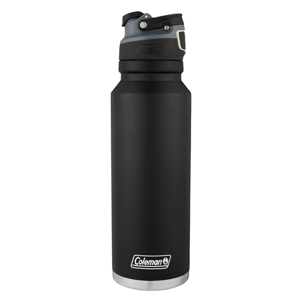 Coleman FreeFlow AUTOSEAL Stainless Steel Water Bottle, 40 oz (1.18 L), Black